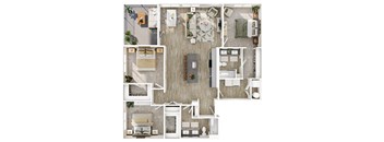 a1 floor plan  1 bedroom with 2 baths  129