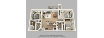 3 Bedrooms and 2 Bathrooms Floor Plans at The Palmera on 3009, Schertz, TX