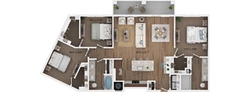 a 2103 sq ft floor plan with a bedroom and a living room