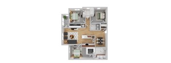 a floor plan of a house with a bedroom and a living room