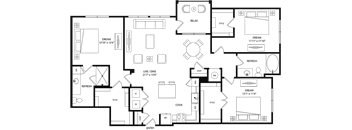 A floor plan of a house with labeled rooms such as "RELAX" and "DREAM".
