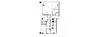 A black and white image of a floor plan for a house.