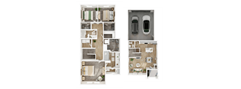 A set of four images showing different floor plans of a house.