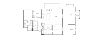 A black and white image of a house floor plan.