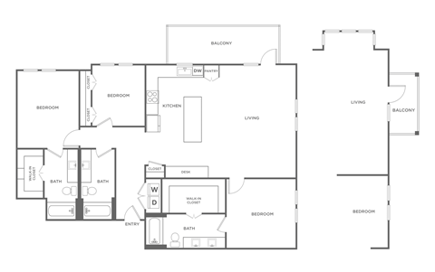 A black and white image of a house floor plan.