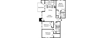 a floor plan of a small house with a kitchen and a living room
