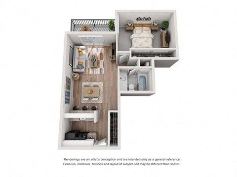 a renovated floor plan with a bedroom and a living room