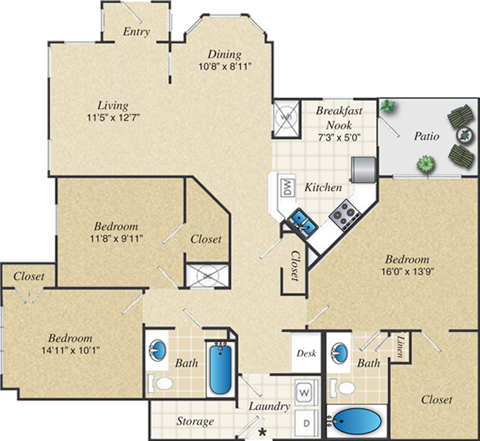 C1L Floor Plan  | Parmer Place in Austin