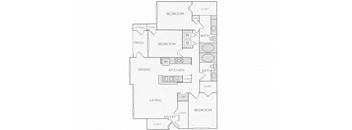 A black and white image of a floor plan for a house.