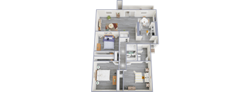 a floor plan of a 3 bedroom apartment