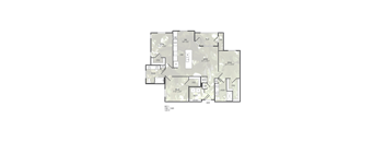 A floor plan of a house with labeled rooms such as "Kitchen" and "Bedroom".