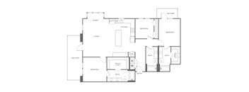 A black and white image of a house floor plan.