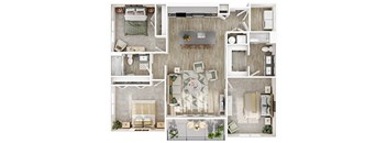 a 1 bedroom floor plan of a house with roommates
