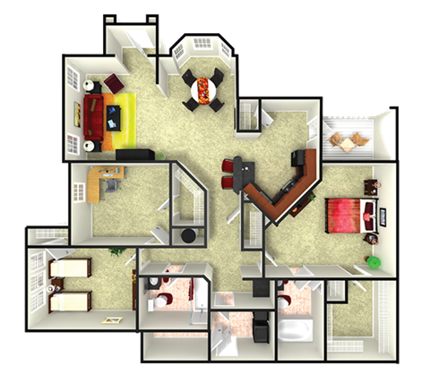 floor plan options in our apartments in webster tx