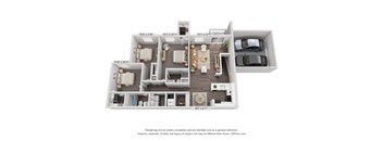 a stylized floor plan of a 1 bedroom floor plan
