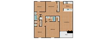 a floor plan of a two bedroom apartment
