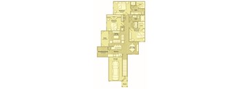 A floor plan of a house with a garage and a porch.