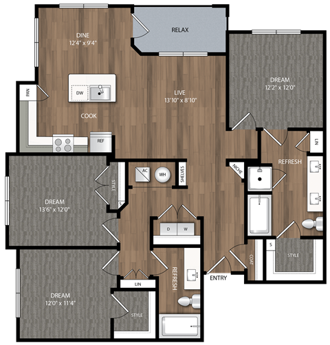 c2 floor plan in midland tx apartments