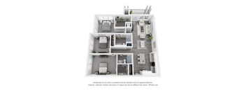 a stylized floor plan of a 1 bedroom192 sqft