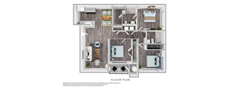 A floor plan of a house with a kitchen, living room, dining room, and bathroom.