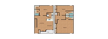 a floor plan of a home with two bedrooms