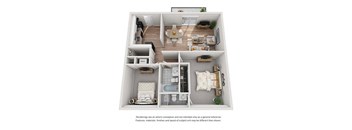 a 1 bedroom floor plan with a bathroom and a living room
