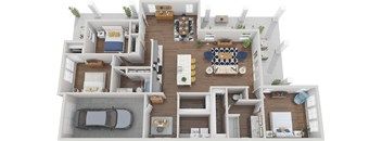 a bedroom floor plan is shown in this rendering