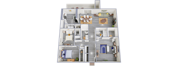 a floor plan of a 3 bedroom apartment