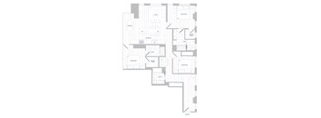 A floor plan of a house with labeled rooms such as living room, dining room, kitchen, and bedrooms.