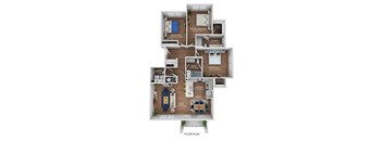 a floor plan of a house with a bedroom and a living room