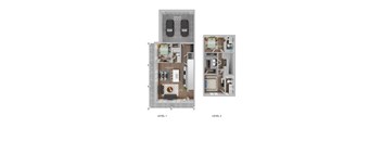 a floor plan of a house with a bedroom and a living room