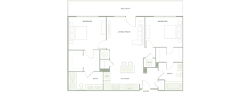 A floor plan of a building with rooms labeled REF, W/D, and Kitchen.