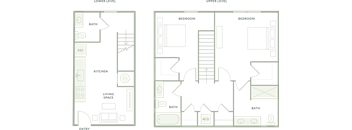 A floor plan of a house with a garage and a separate entrance.