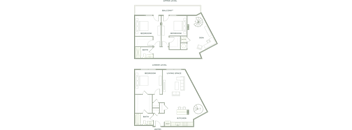 A floor plan of a building with rooms labeled, including a W/D and a REF.