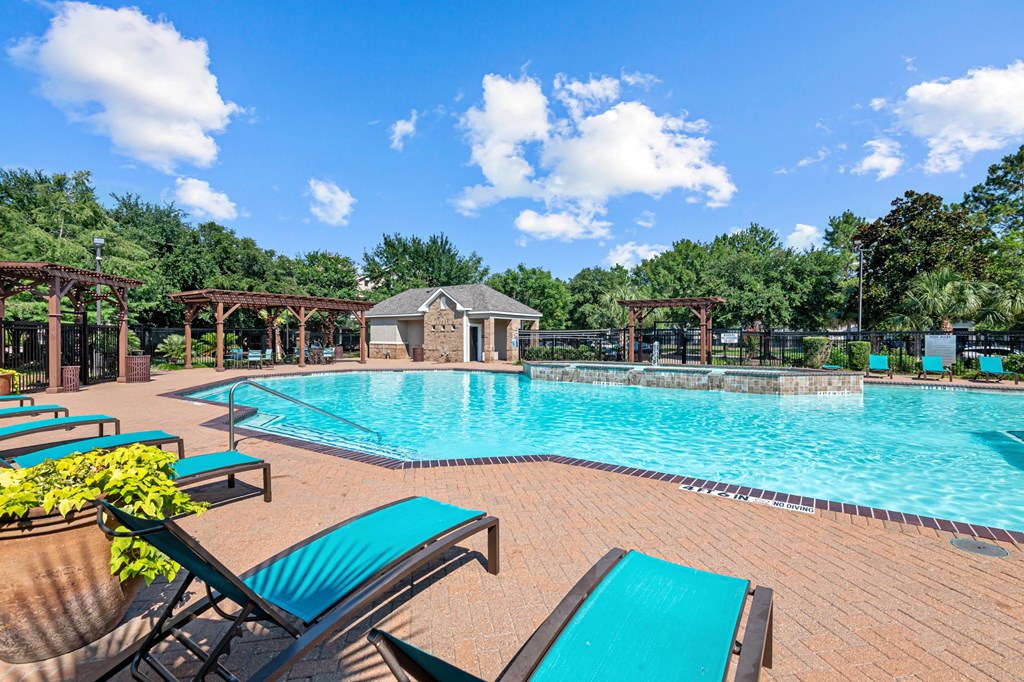 our resort style swimming pool is the centerpiece of our apartments