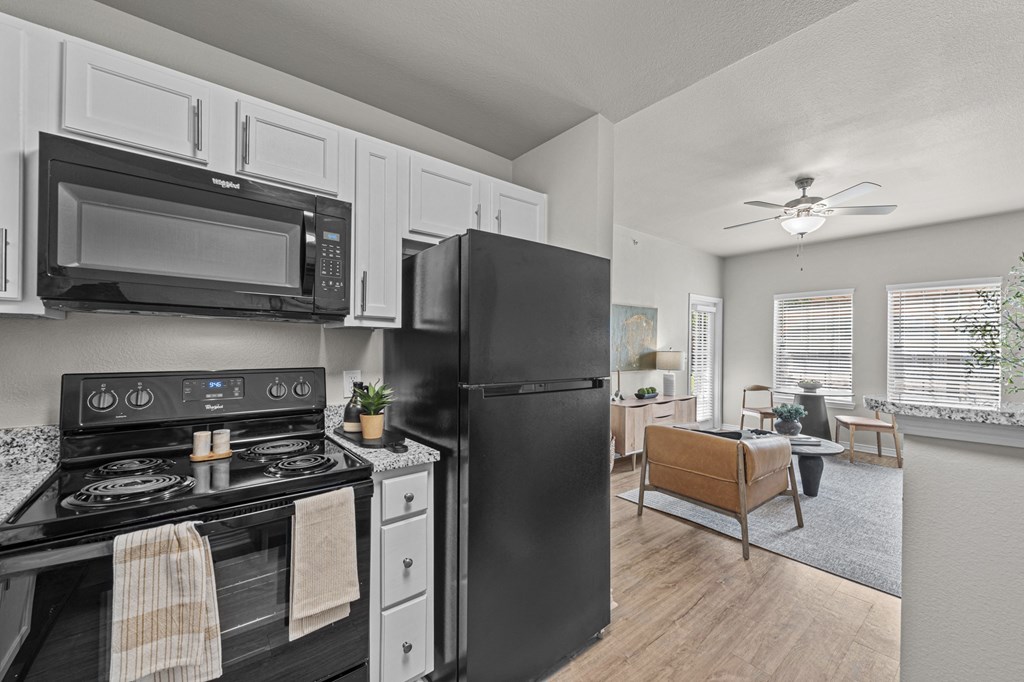 the preserve at ballantyne commons apartment kitchen and living room