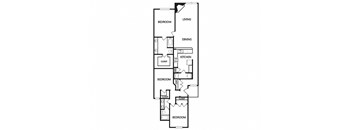 a floor plan of a house with a bedroom and a living room