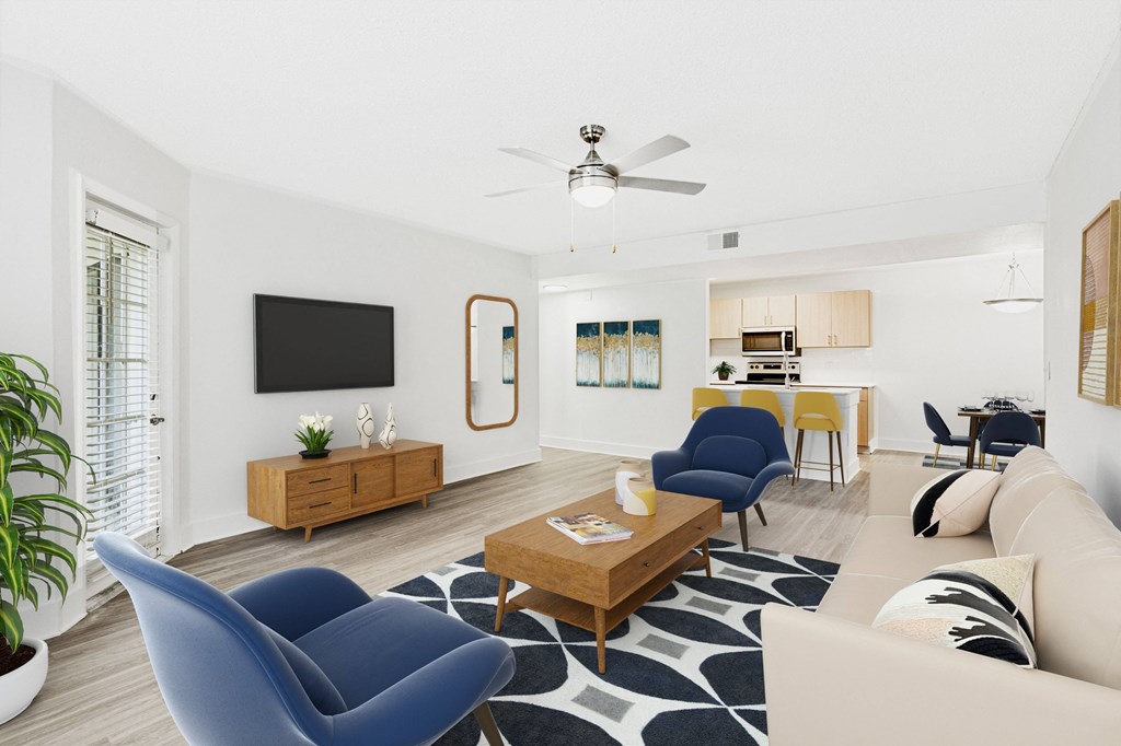 camila renovated apartment living room with furnishings
