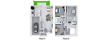 the floor plans of two different layouts of a house