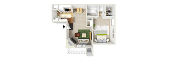 1 Bedroom/1 Bathroom Floor Plan
