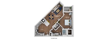 a 1 bedroom floor plan