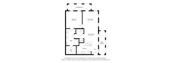 a floor plan of a unit with a bedroom and a living room