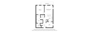 a floor plan of a unit with a bedroom and a living room