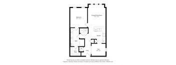 a floor plan of a bedroom floor plan with an open floor plan