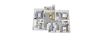 a floor plan of a 3 bedroom apartment