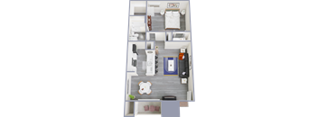 a floor plan of a 1 bedroom apartment