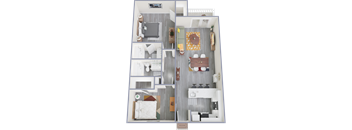 a 3d rendering of our 1 bedroom apartment at princeton court apartments in dallas
