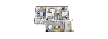 a floor plan of the apartments