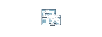 a floor plan of a unit with two bedrooms and two baths