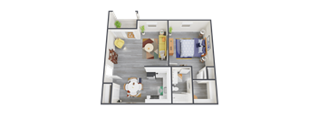 a floor plan of a 1 bedroom apartment